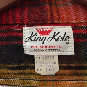 Vintage red plaid King Kole flannel shirt